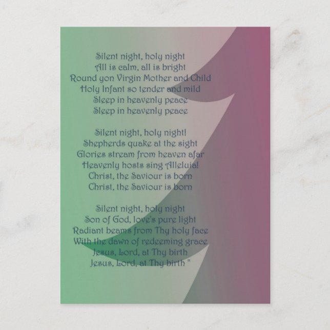 Stille Nacht Postkarte (Vorderseite)