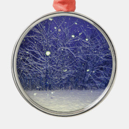 Stille Nacht Schneefall Ornament Aus Metall