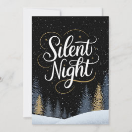 Stille Nacht Schwarz und Gold - nicht denomination Feiertagskarte