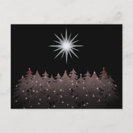 Stille Nacht Sky White Star Trees Moderne Weihnach Feiertagspostkarte