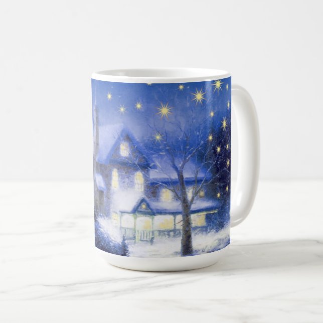 Stille Nacht. Snowy Village Weihnachtsgeschenk Tasse (VorderseiteRechts)