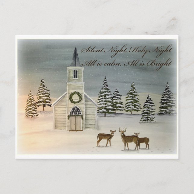 Stille Nacht Weihnachten Postkarte (Vorderseite)