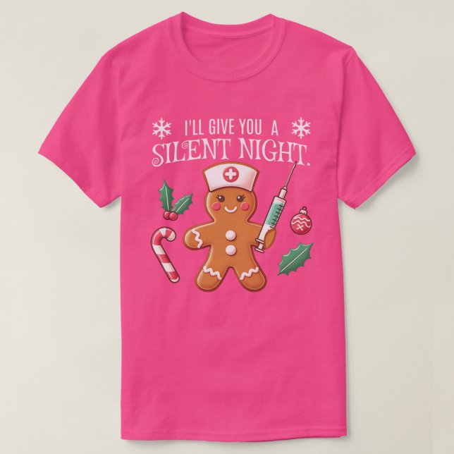Stille Nacht Weihnachts-Krankenschwester Anästhesi T-Shirt (Design vorne)