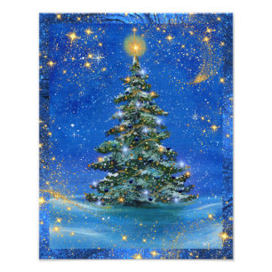 Stille Nacht Weihnachtsbaum von Renee Lavoie Fotodruck