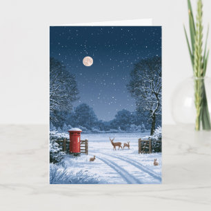 Stille Nacht Winterlandschaft Weihnachtskarte Feiertagskarte