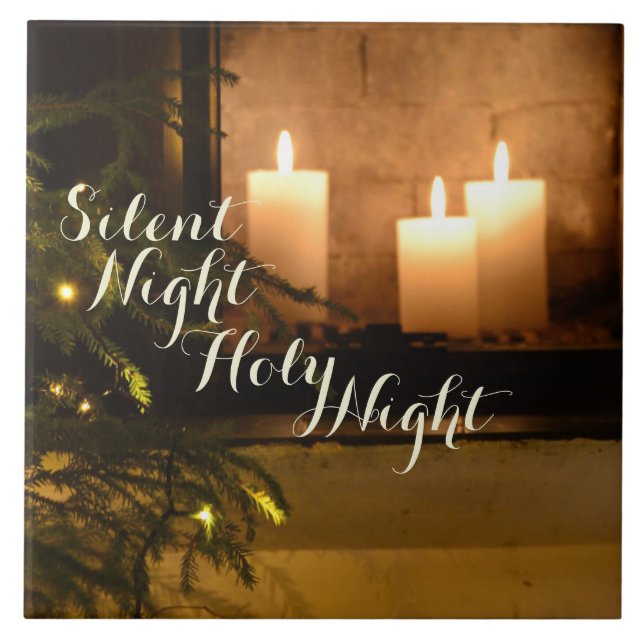 "Stille Nachtheilige Nacht" geliebtes Weihnachten Fliese (Vorderseite)
