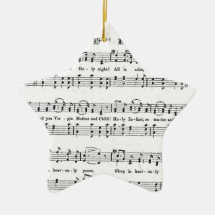 STILLE NACHTheiliges NACHTNotenen-WEIHNACHTSlied Keramik Ornament