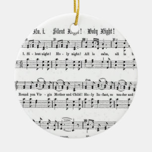 STILLE NACHTheiliges NACHTNotenen-WEIHNACHTSlied Keramikornament