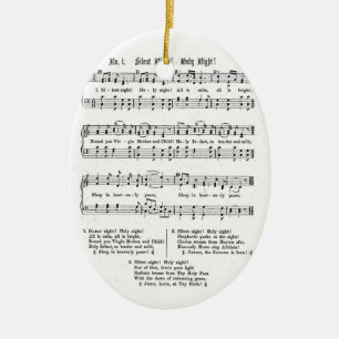 STILLE NACHTheiliges NACHTNotenen-WEIHNACHTSlied Keramikornament