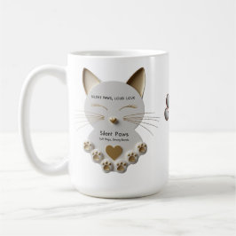 Stille Paws, laute Liebe - Gold Cat Paw Print Tass Kaffeetasse