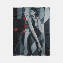 Stille Pulse Art Deco Frau Fleece-Decke Fleecedecke