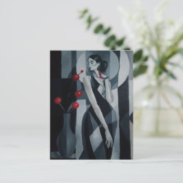 Stille Pulse Art Deco Frau Postkarte