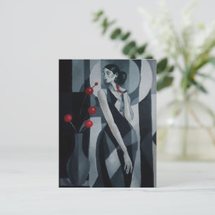 Stille Pulse Art Deco Frau Postkarte