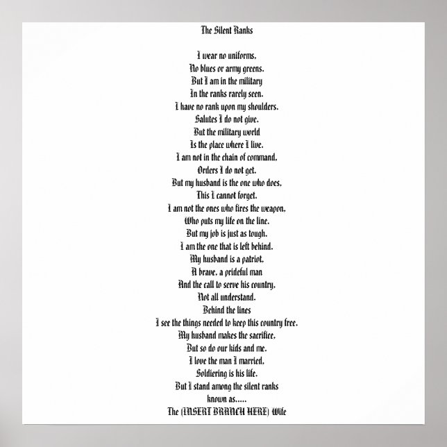 Stille Ränge Poster (Vorne)