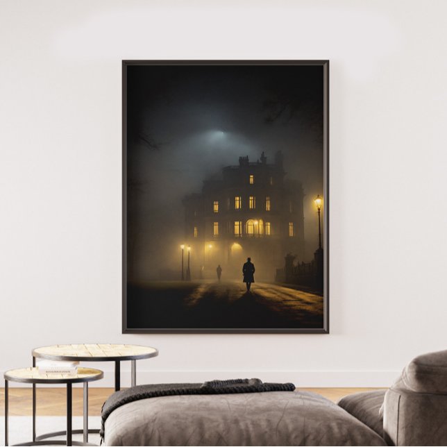 Stille Reise durch Mitternacht Poster (poster art deco style, poster wall adhesive, poster wall art, poster art house, poster art black and)