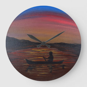 Stille Reise -handgefertigtes Kunstwerk - Wand Große Wanduhr