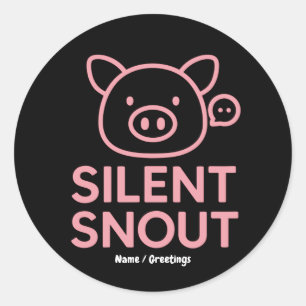 Stille Schnauze Süß Minimal Rosa Schwein Design Ka Runder Aufkleber