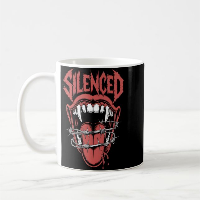 Stille-Schrei-Mund-Illustration Kaffeetasse (Links)
