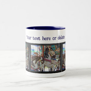 Stille Schreitende Karussellpferde Personalisiert Zweifarbige Tasse