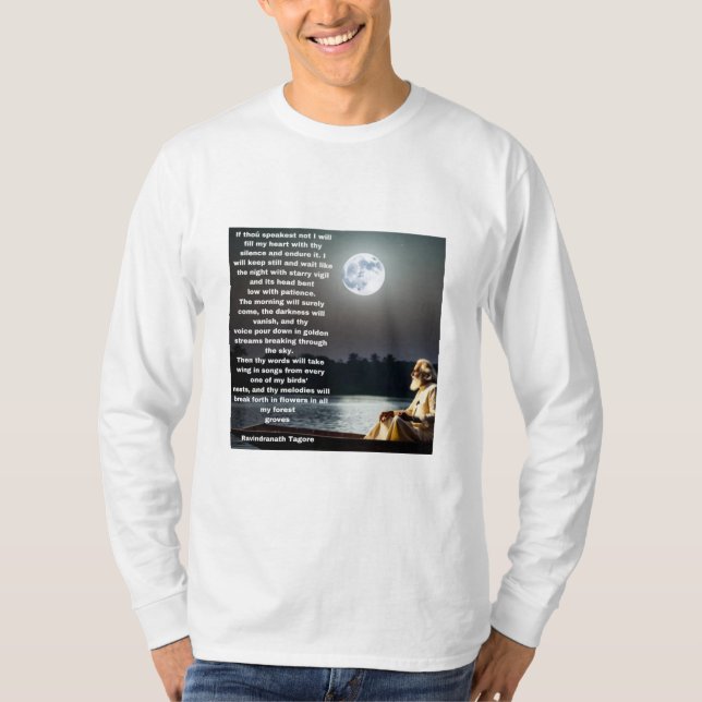 Stille Schritte T - Shirt mit Gedicht von Rabindra (Vorderseite)