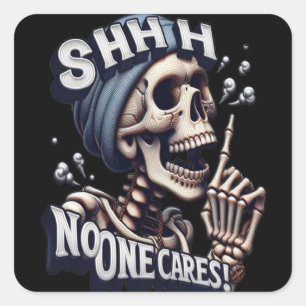 Stille Skelette: Enthüllung der geheimnisvollen Ba Quadratischer Aufkleber