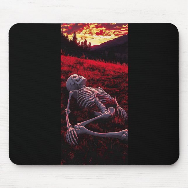 Stille Sonnenuntergänge - Skelett auf dem Krimsonf Mousepad (Vorne)