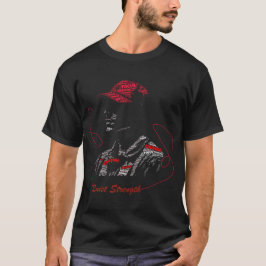 Stille Stärke Kapuzen-Typografie T-Shirt