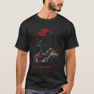 Stille Stärke Kapuzen-Typografie T-Shirt