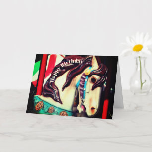 Stille Steed Carousel Pferd Geburtstag   Karte