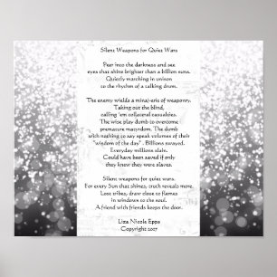 Stille Waffen für leise Kriege. Gedicht von Liza N Poster