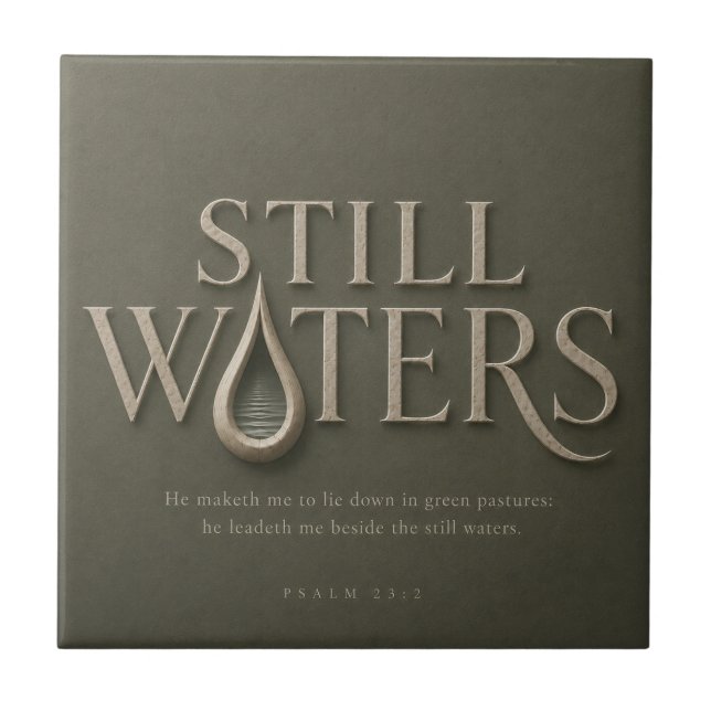 STILLE WASSER | PSALM 23:2 | FLIESE (Vorderseite)
