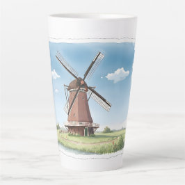 Stille Windmühle auf den Feldern – Sanfte Wasserfa Milchtasse