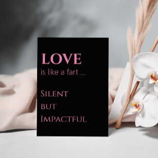 Stille wirkungsvolle Liebe Humoraler Valentinstag Postkarte