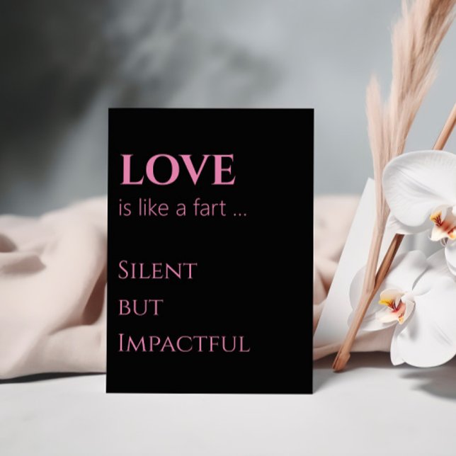 Stille wirkungsvolle Liebe Humoraler Valentinstag Postkarte (Von Creator hochgeladen)