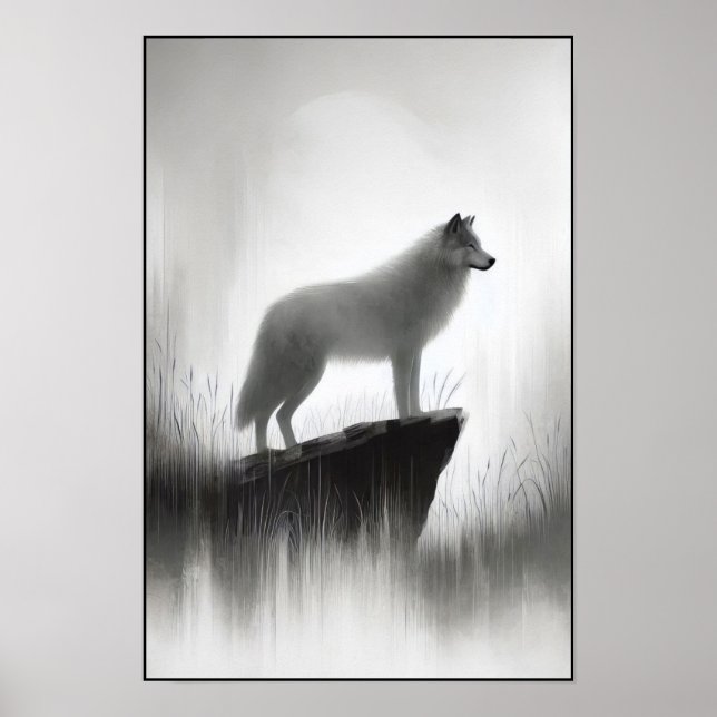 Stille Wolf unter blass Licht Poster (Vorne)