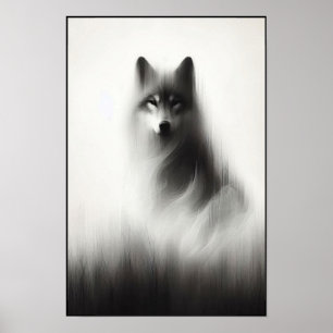 Stille Wolf unter blass Licht Poster