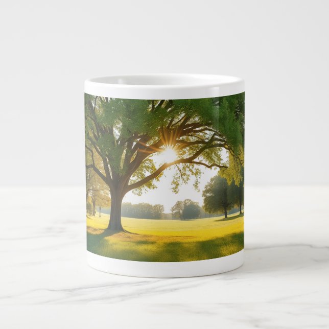 Stille Zeit mit einem großen Baum  Jumbo-Tasse (Vorderseite)