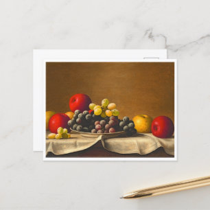 Stilleben, Äpfel, Trauben, Obst Postkarte