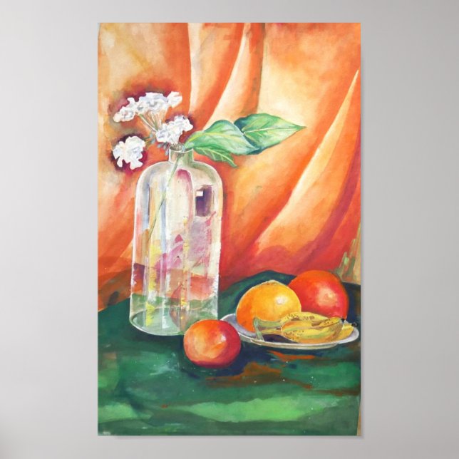 Stilleben Aquarell – Früchte Wandkunst Poster (Vorne)