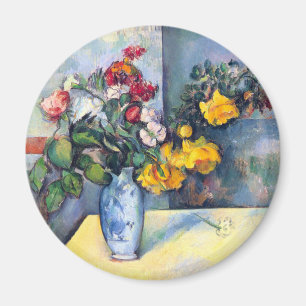 Stilleben Blumen in einer Vase von Paul Cezanne Magnet