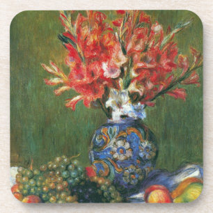 Stilleben Blumen und Früchte von Pierre Renoir Getränkeuntersetzer
