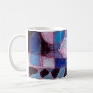 Stilleben-Malerei/Zeichnung von stilisierten Flasc Kaffeetasse