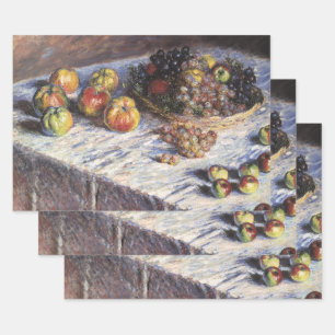 Stilleben mit Äpfeln und Trauben von Claude Monet Geschenkpapier Set