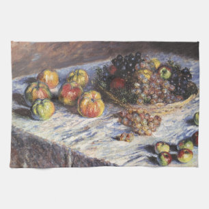 Stilleben mit Äpfeln und Trauben von Claude Monet Geschirrtuch
