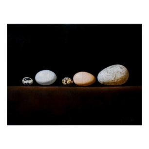 Stilleben mit Eiern – Realistische Malerei Kunst Poster