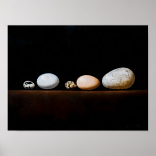 Stilleben mit Eiern – Realistische Malerei Kunst Poster
