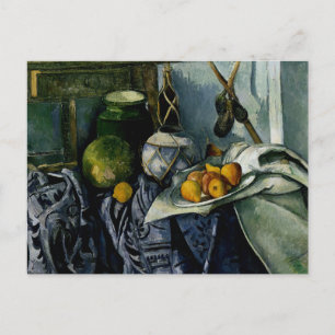 Stilleben mit einer Ingwer-Vase und Auberginen Postkarte