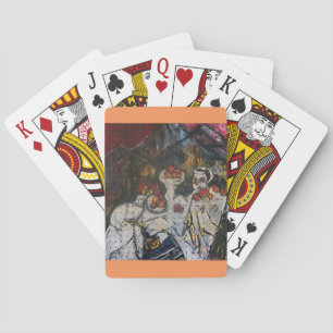 STILLEBEN MIT FRÜCHTEN SPIELKARTEN