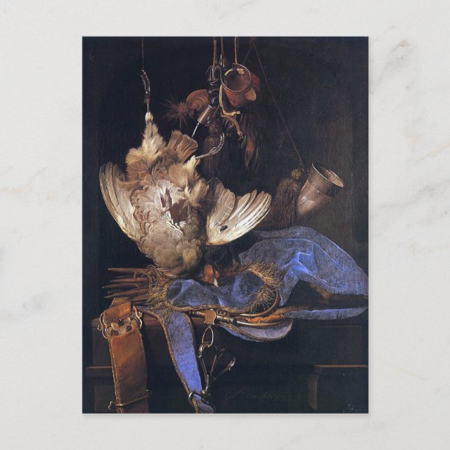 Stilleben mit Jagdgerät Postkarte (Vorderseite)
