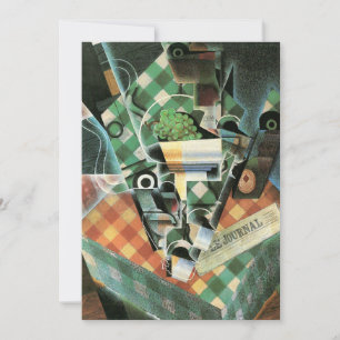 Stilleben mit karierter Tischdecke von Juan Gris Einladung